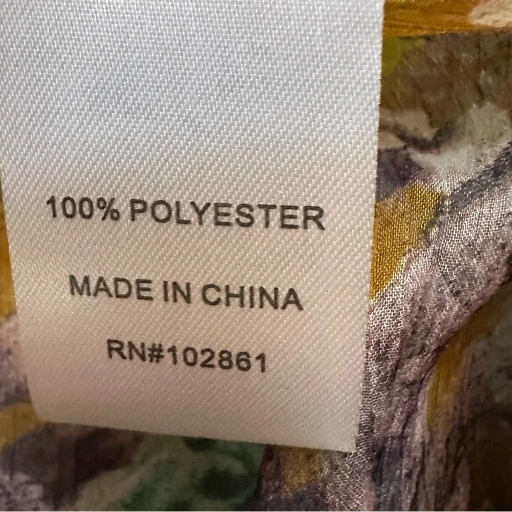 Adore Multicolor Floral Sheer Button Down Shirt NWOT - Picture 5 of 6